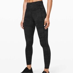 Lululemon Fast and Free Tight II Non-Reflective Nulux Incognito Camo Grey size 6